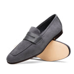 Zelli Tippa Suede / Calfskin Penny Loafers Grey (16-672-GRY)