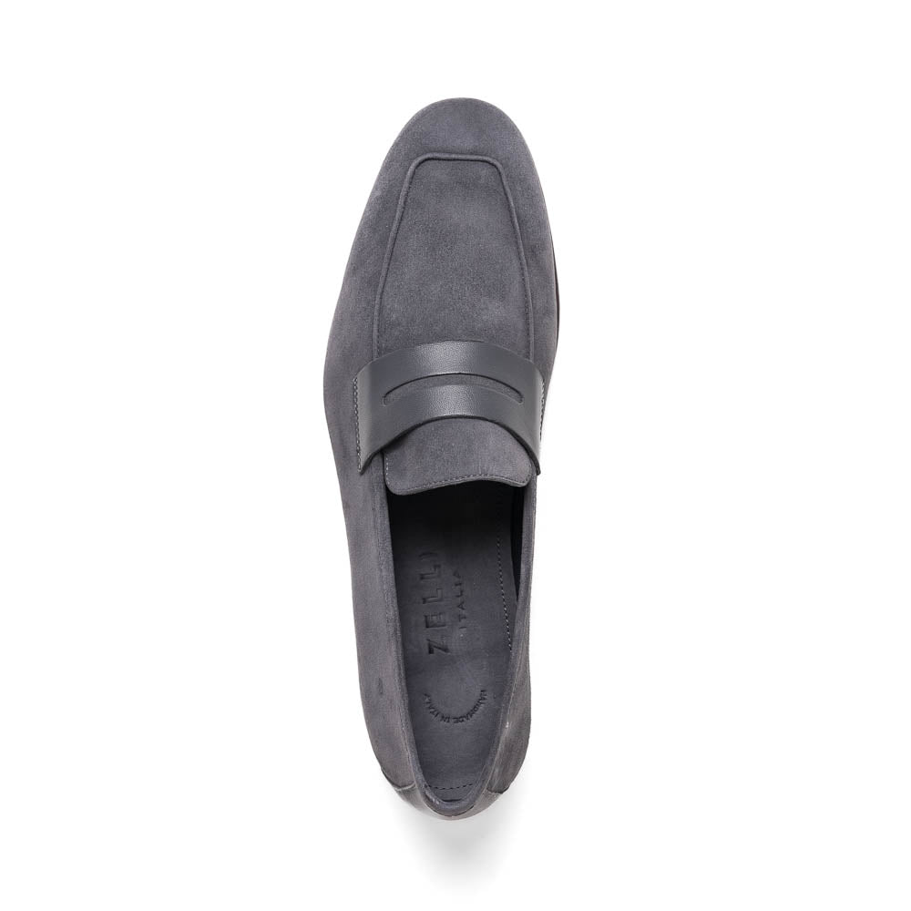 Zelli Tippa Suede / Calfskin Penny Loafers Grey (16-672-GRY)
