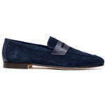 Zelli Tippa Suede / Calfskin Penny Loafers Navy