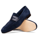 Zelli Tippa Suede / Calfskin Penny Loafers Navy (16-672-NVY)