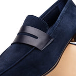Zelli Tippa Suede / Calfskin Penny Loafers Navy (16-672-NVY)