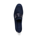 Zelli Tippa Suede / Calfskin Penny Loafers Navy (16-672-NVY)