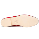 Zelli Tippa Suede / Calfskin Penny Loafers Red (16-672-RED)