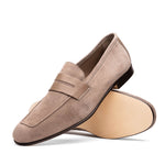 Zelli Tippa Suede / Calfskin Penny Loafers Taupe (16-672-TPE)