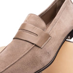 Zelli Tippa Suede / Calfskin Penny Loafers Taupe (16-672-TPE)