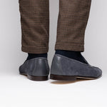 Zelli Tippa Suede / Calfskin Penny Loafers Grey (16-672-GRY)