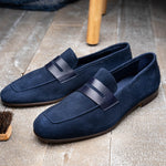 Zelli Tippa Suede / Calfskin Penny Loafers Navy (16-672-NVY)