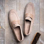 Zelli Tippa Suede / Calfskin Penny Loafers Taupe (16-672-TPE)