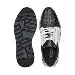 Belvedere Titan Caiman Crocodile Sneakers Black / White (33631)