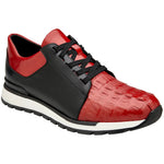 Belvedere Titan Caiman Crocodile Sneakers Red / Black (33631)