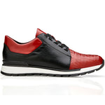 Belvedere Titan Caiman Crocodile Sneakers Red / Black