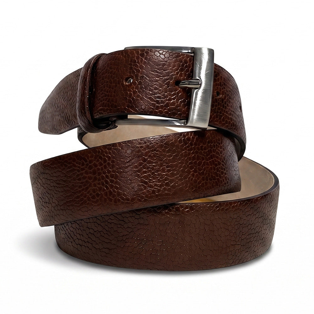 Calzoleria Toscana Amaro-SC Scotch Grain Calfskin  Dress Belt Tobacco