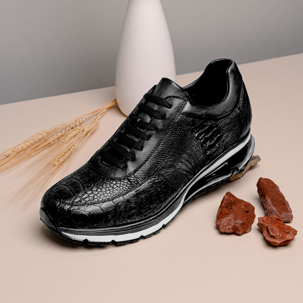 Belvedere Todd Ostrich Leg Sneakers Black (E02)
