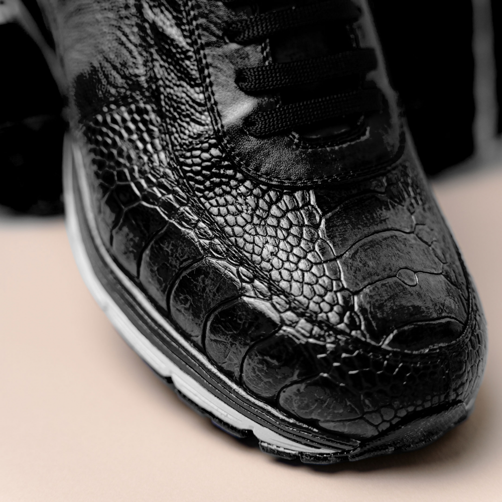 Belvedere Todd Ostrich Leg Sneakers Black (E02)