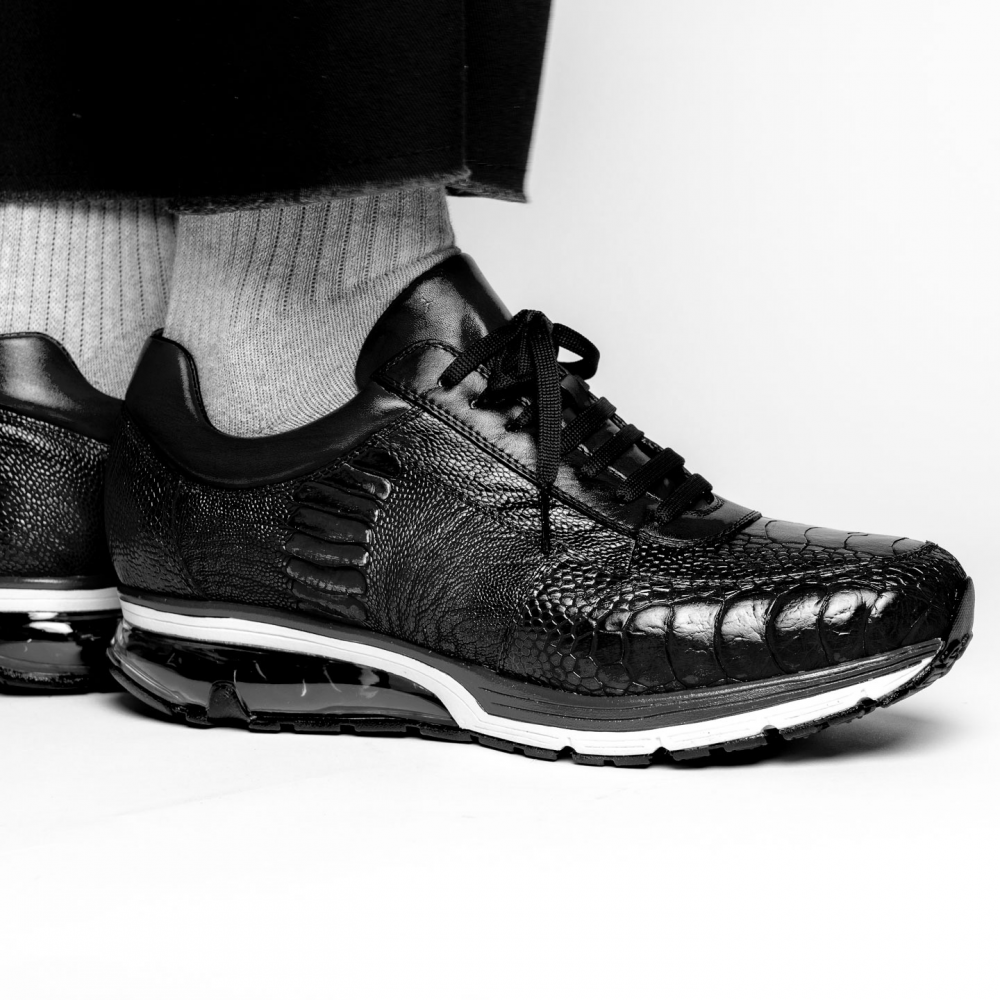 Belvedere Todd Ostrich Leg Sneakers Black (E02)