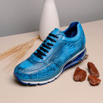 Belvedere Todd Ostrich Leg Sneakers Ocean Blue (E02)