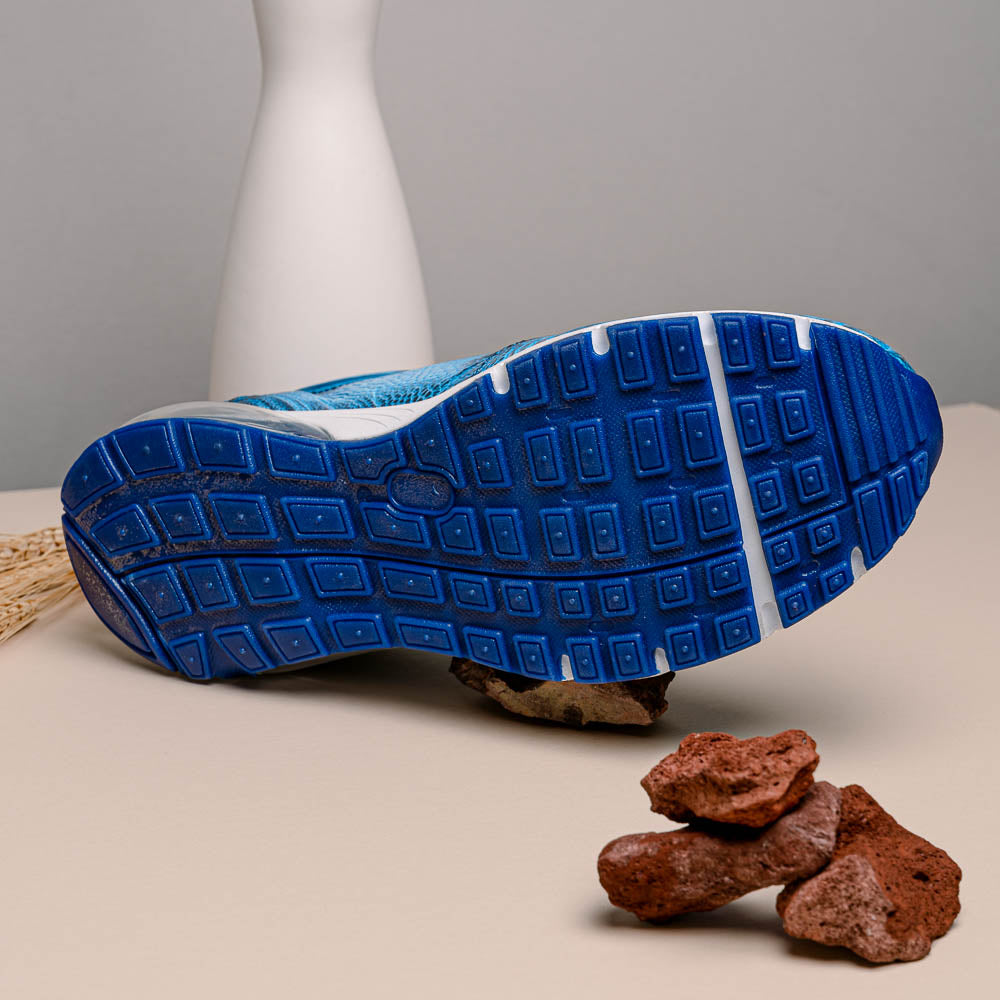 Belvedere Todd Ostrich Leg Sneakers Ocean Blue (E02)