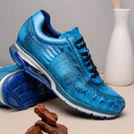 Belvedere Todd Ostrich Leg Sneakers Ocean Blue (E02)