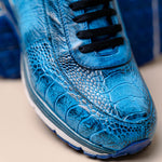 Belvedere Todd Ostrich Leg Sneakers Ocean Blue (E02)
