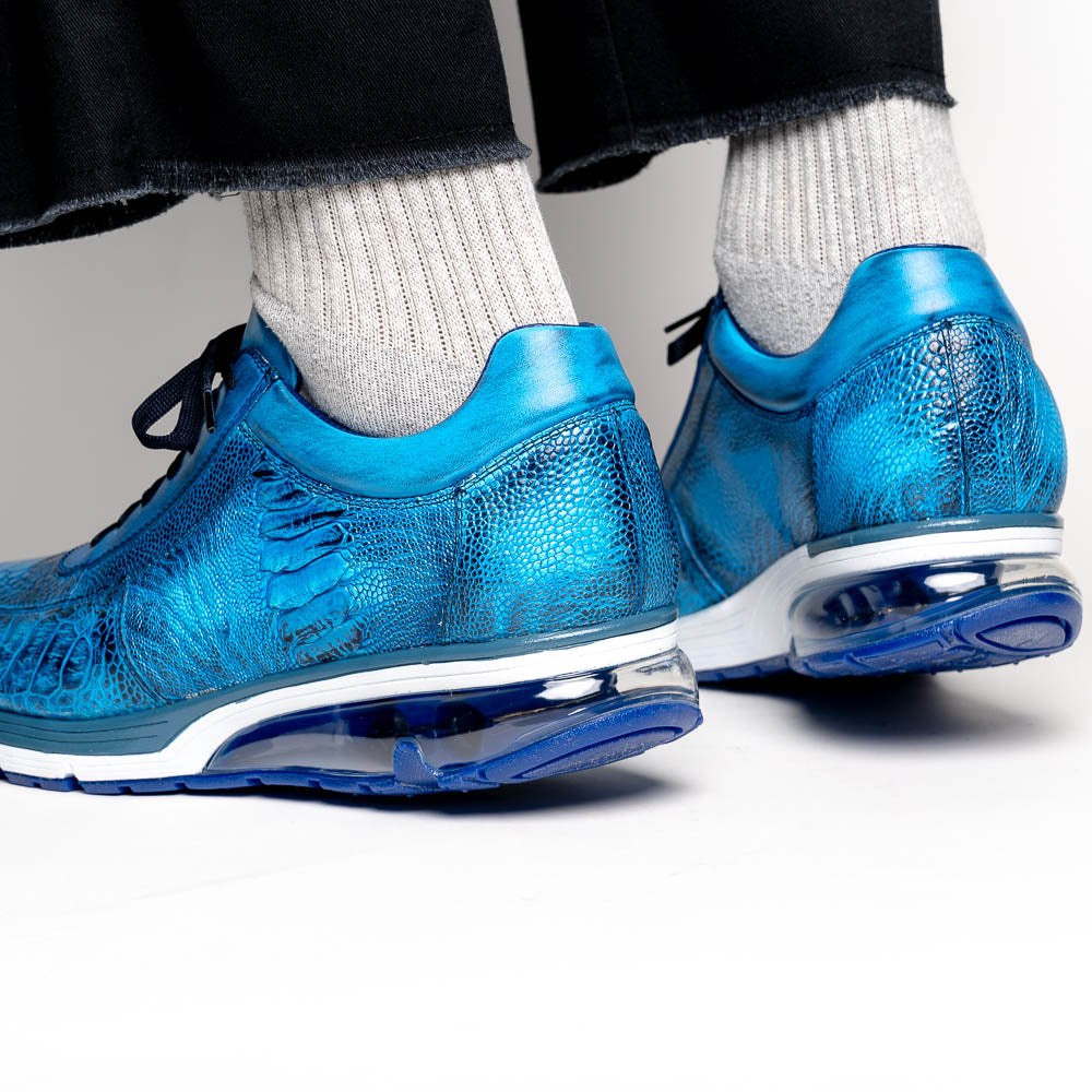 Belvedere Todd Ostrich Leg Sneakers Ocean Blue (E02)