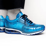 Belvedere Todd Ostrich Leg Sneakers Ocean Blue (E02)