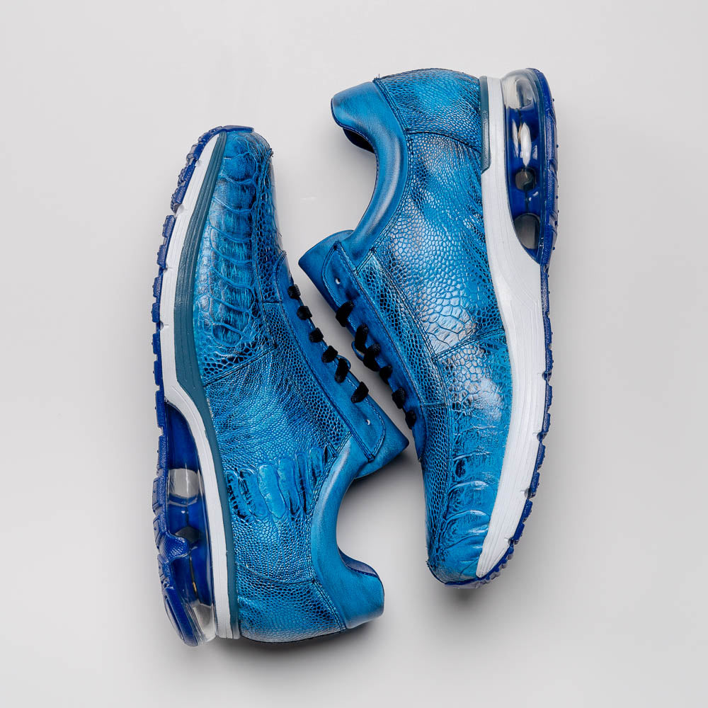 Belvedere Todd Ostrich Leg Sneakers Ocean Blue (E02)