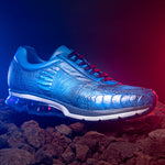 Belvedere Todd Ostrich Leg Sneakers Ocean Blue (E02)