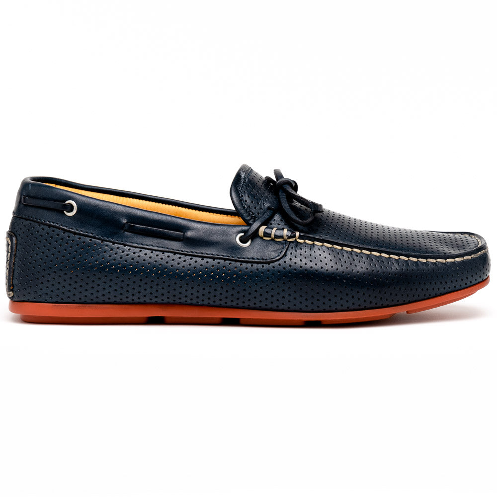 Santoni Toft TY Bow Tie Driving Shoes Rust