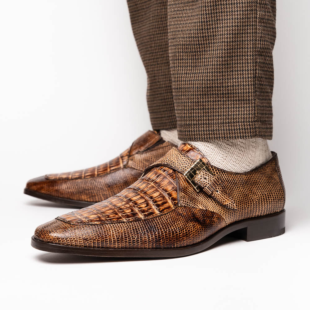 Marco Di Milano Toluca Crocodile & Lizard Monk Strap Rustic Orix