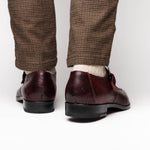 Marco Di Milano Toluca Crocodile & Lizard Monk Strap Wine