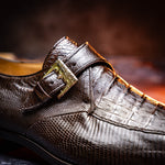 Marco Di Milano Toluca Crocodile & Lizard Monk Strap Brown