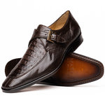 Marco Di Milano Toluca Crocodile & Lizard Monk Strap Brown