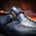 Marco Di Milano Toluca Crocodile & Lizard Monk Strap Navy