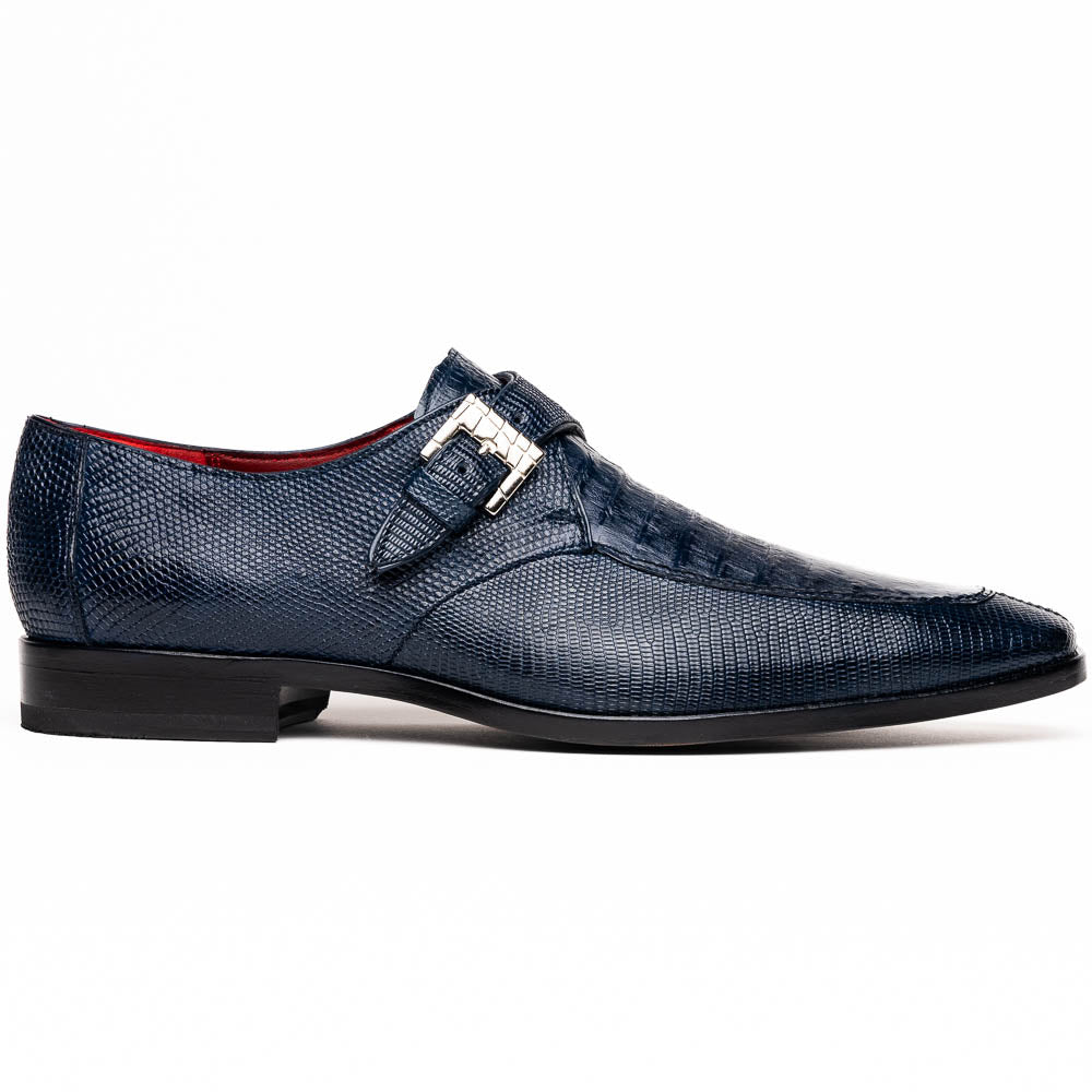 Marco Di Milano Toluca Crocodile & Lizard Monk Strap Navy
