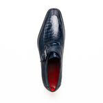 Marco Di Milano Toluca Crocodile & Lizard Monk Strap Navy