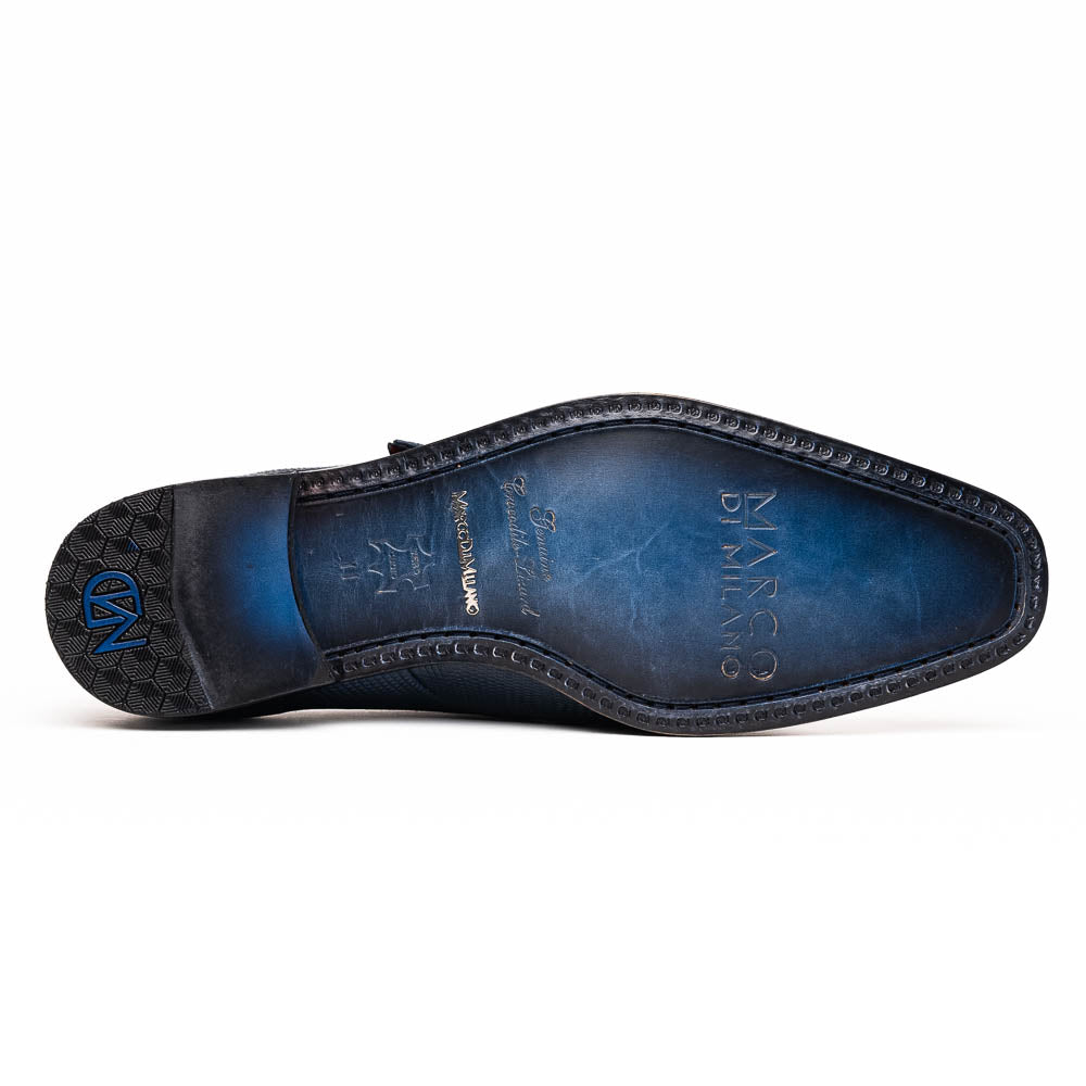 Marco Di Milano Toluca Crocodile & Lizard Monk Strap Navy