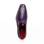 Marco Di Milano Toluca Crocodile & Lizard Monk Strap Purple