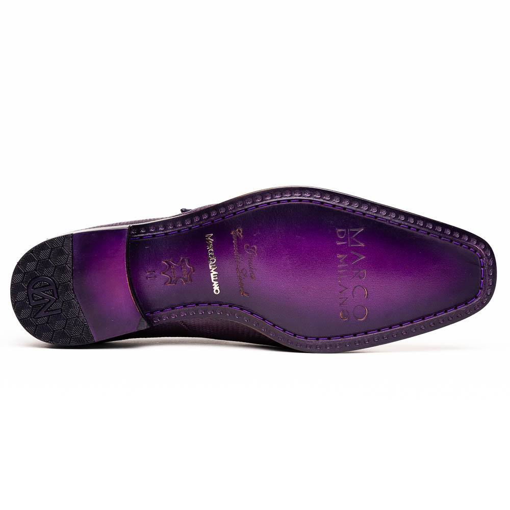 Marco Di Milano Toluca Crocodile & Lizard Monk Strap Purple