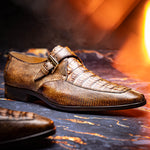 Marco Di Milano Toluca Crocodile & Lizard Monk Strap Rustic Orix