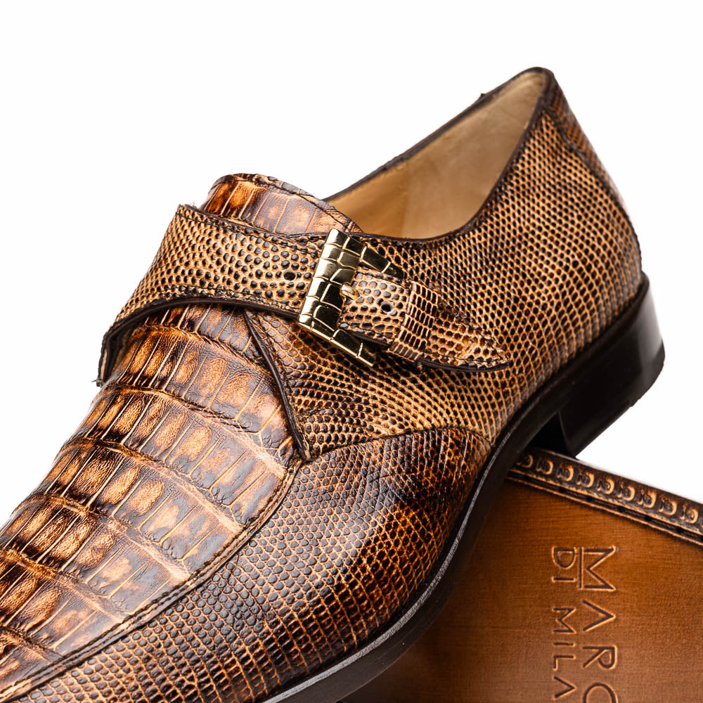 Marco Di Milano Toluca Crocodile & Lizard Monk Strap Rustic Orix