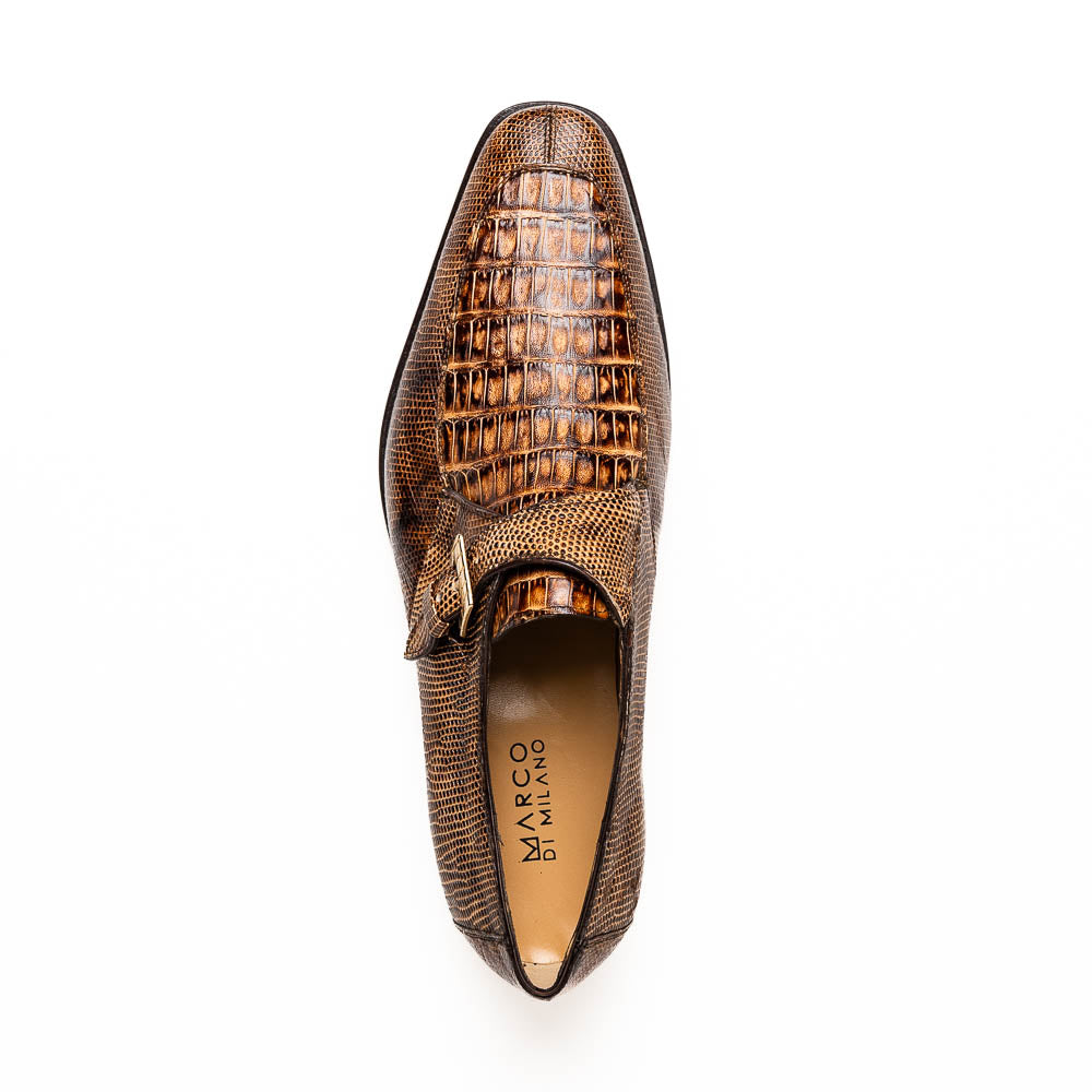Marco Di Milano Toluca Crocodile & Lizard Monk Strap Rustic Orix
