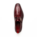 Marco Di Milano Toluca Crocodile & Lizard Monk Strap Wine