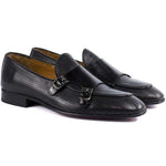 Corrente P000594 Tomaso Double Buckle Loafer Black