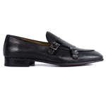 Corrente P000594 Tomaso Double Buckle Loafer Black