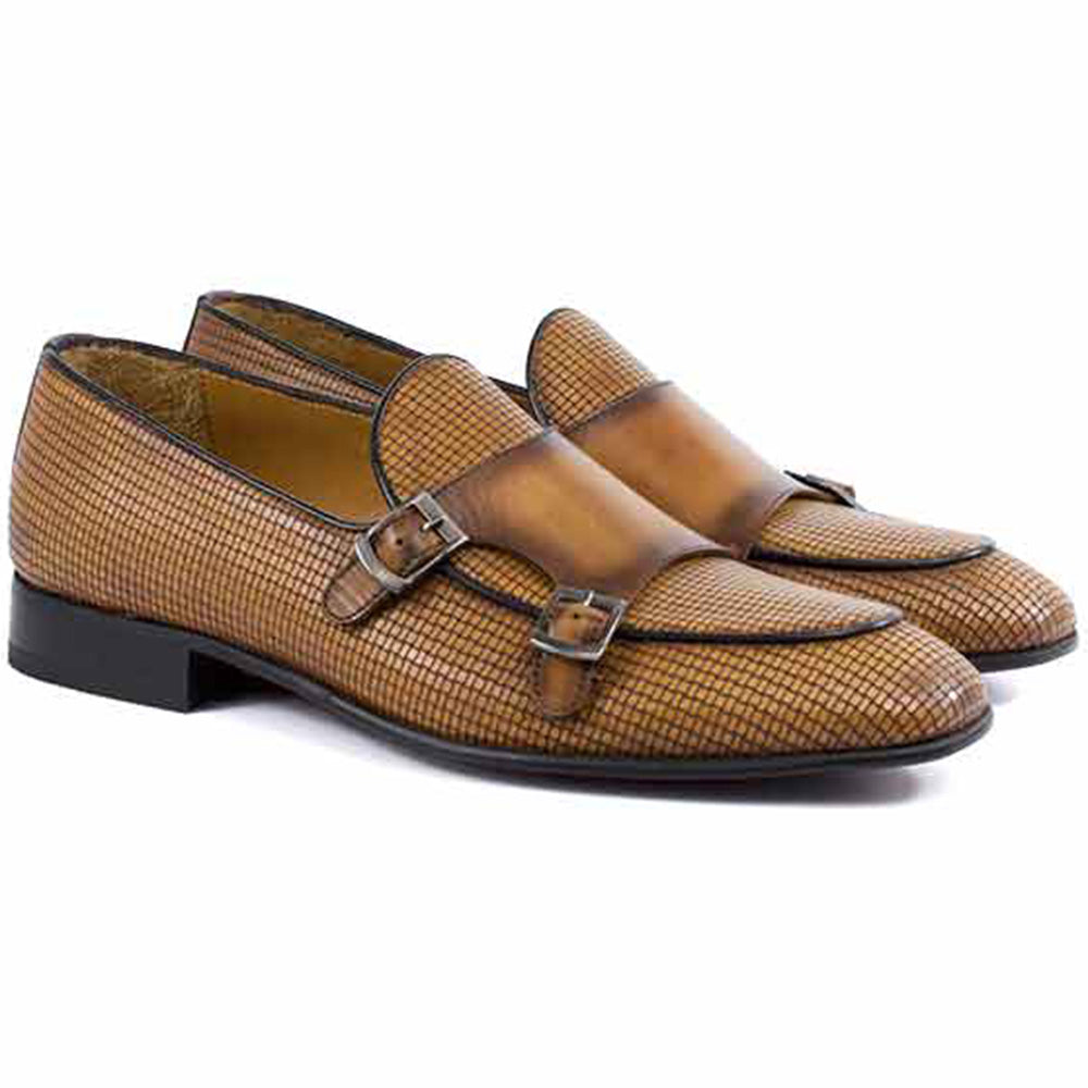 Corrente P000595 Tomaso Double Buckle Loafer Caramel