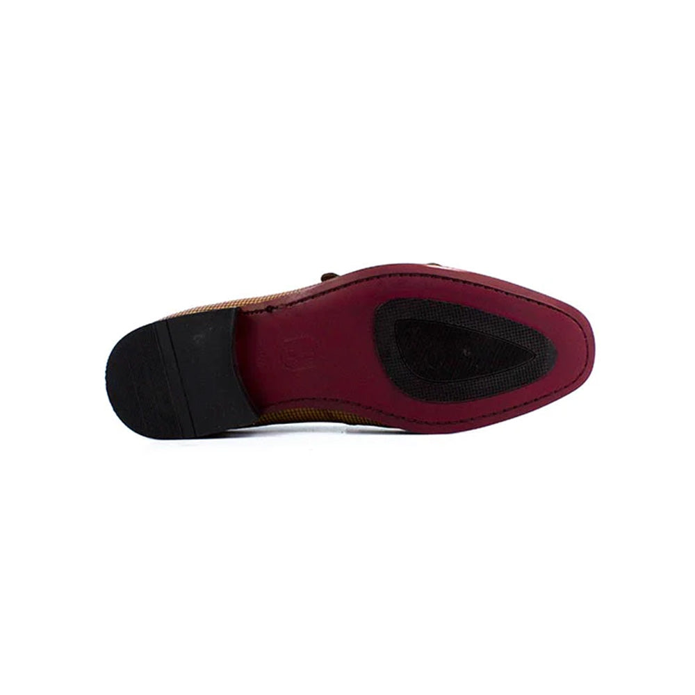 Corrente P000595 Tomaso Double Buckle Loafer Caramel