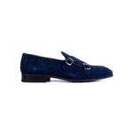 Corrente P000598 Tomaso Suede Double Buckle Loafer Blue