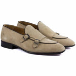 Corrente P000598 Tomaso Suede Double Buckle Loafer Taupe