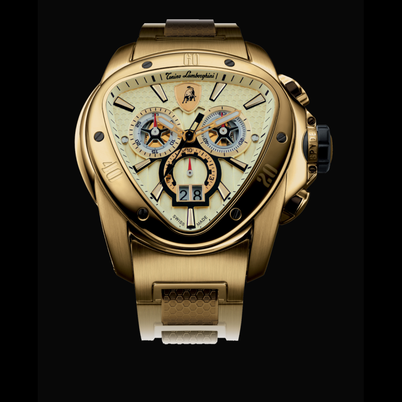 Tonino Lamborghini Spyder 1006 Stainless Steel Chronographic Watch Gold