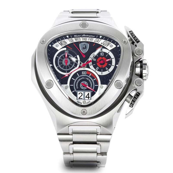 Tonino Lamborghini クォーツ腕時計 シルバー/ホワイト Tonino Lamborghini Spyder 3007 Stainless Chronographic Watch
